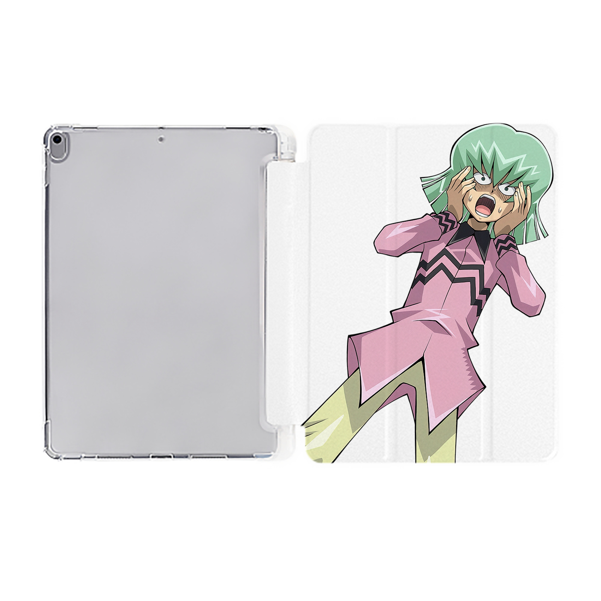 （画像用） 遊☆戯☆王 Yu-Gi-Oh! IPad ケース ペン収納付き 三つ折りスタンド PUレザー×シリコン 対応機種9.5/10.5/10.9インチ